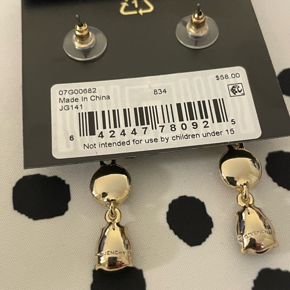 GIVENCHY Gold-Tone Multicolor Crystal Linear Drop Earrings NWT ✨HOST PICK✨💙💜🩷 - Picture 4 of 4